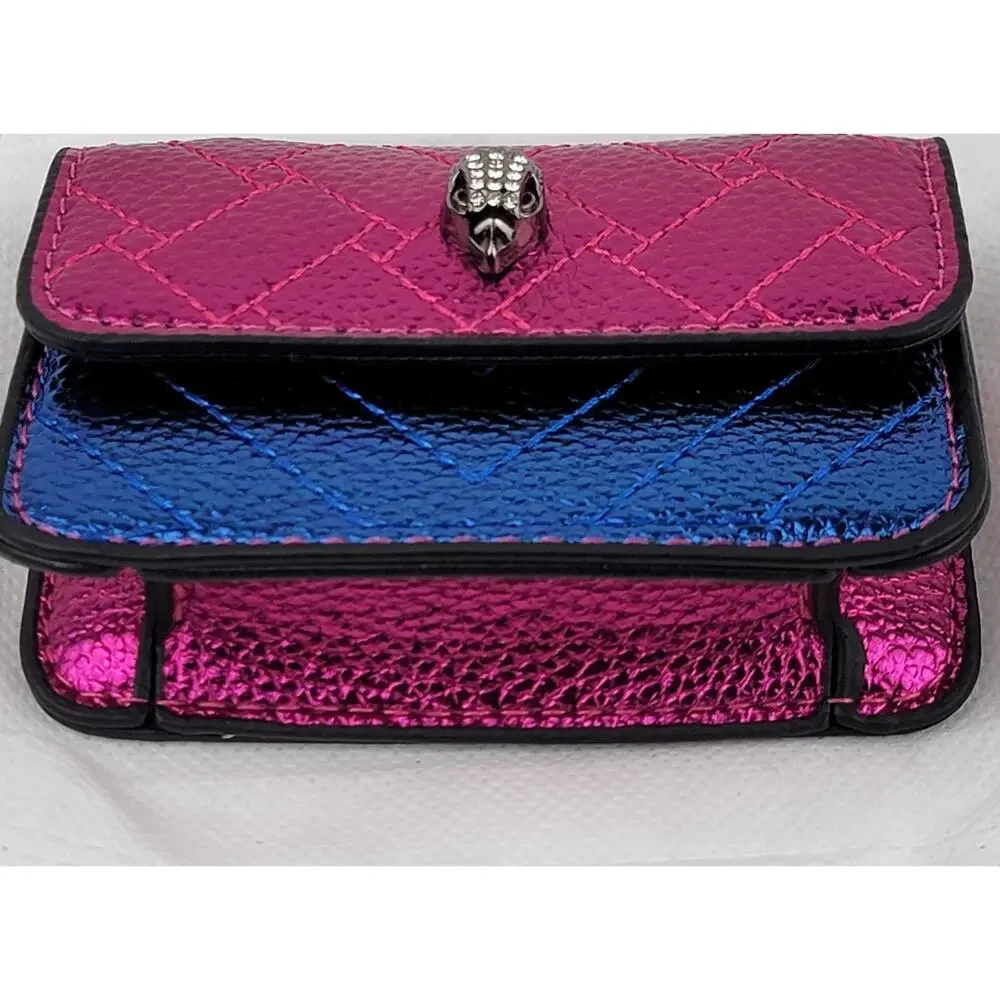 Designer Micro Mini Purse Metallic Pink Blue Crossbody Black Chain Bag Eagle New